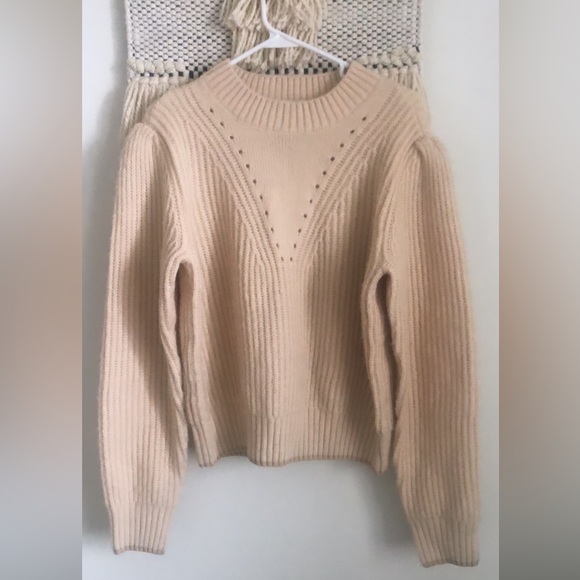 Scotch & Soda Puff Sleeve Ribbed Sweater Wool Alpaca Blend Long Sleeve XL - Picture 3 of 9